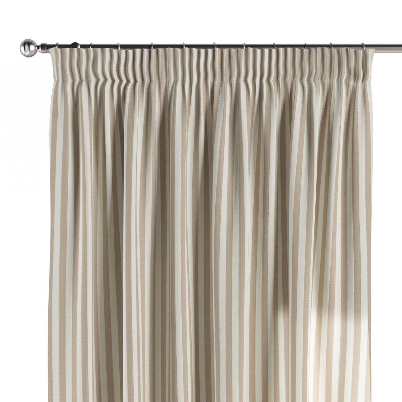 VORHANG Quadro braun und weiß, 130x245 cm - Beige/Weiß, Textil (130/245cm) - Dekoria