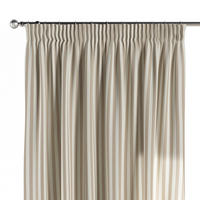 VORHANG Quadro braun und weiß, 130x245 cm - Beige/Weiß, Textil (130/245cm) - Dekoria