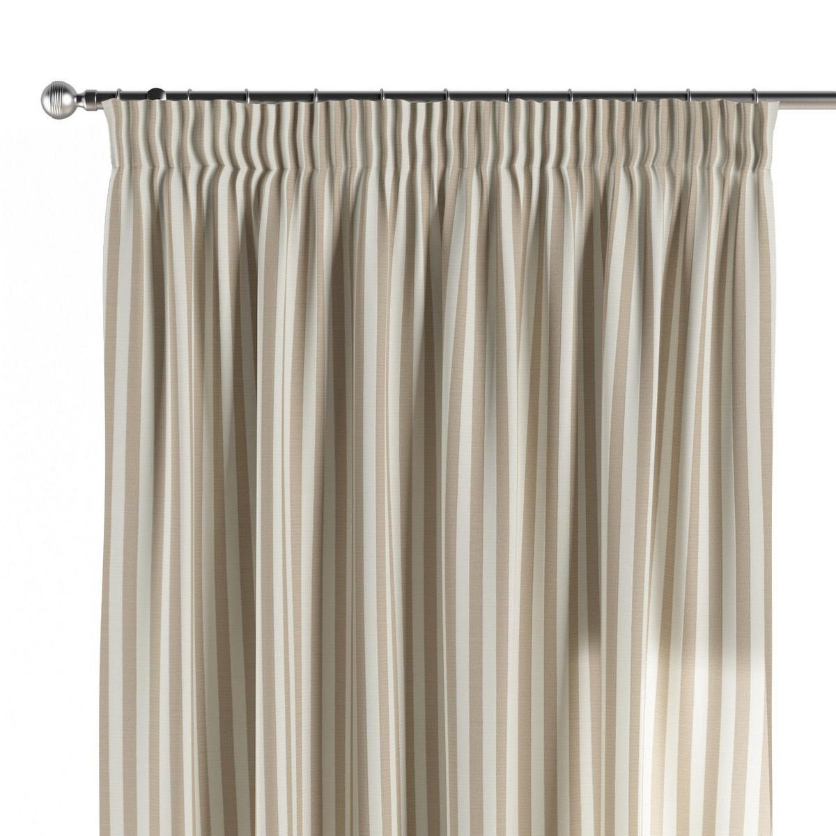 VORHANG Quadro braun und weiß, 130x245 cm - Beige/Weiß, Textil (130/245cm) - Dekoria