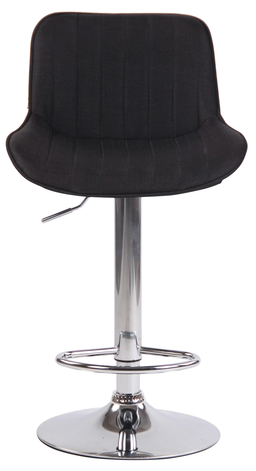 BARHOCKER Stoff schwarz - Chromfarben/Schwarz, Textil/Metall (50/86/50cm) - CLP