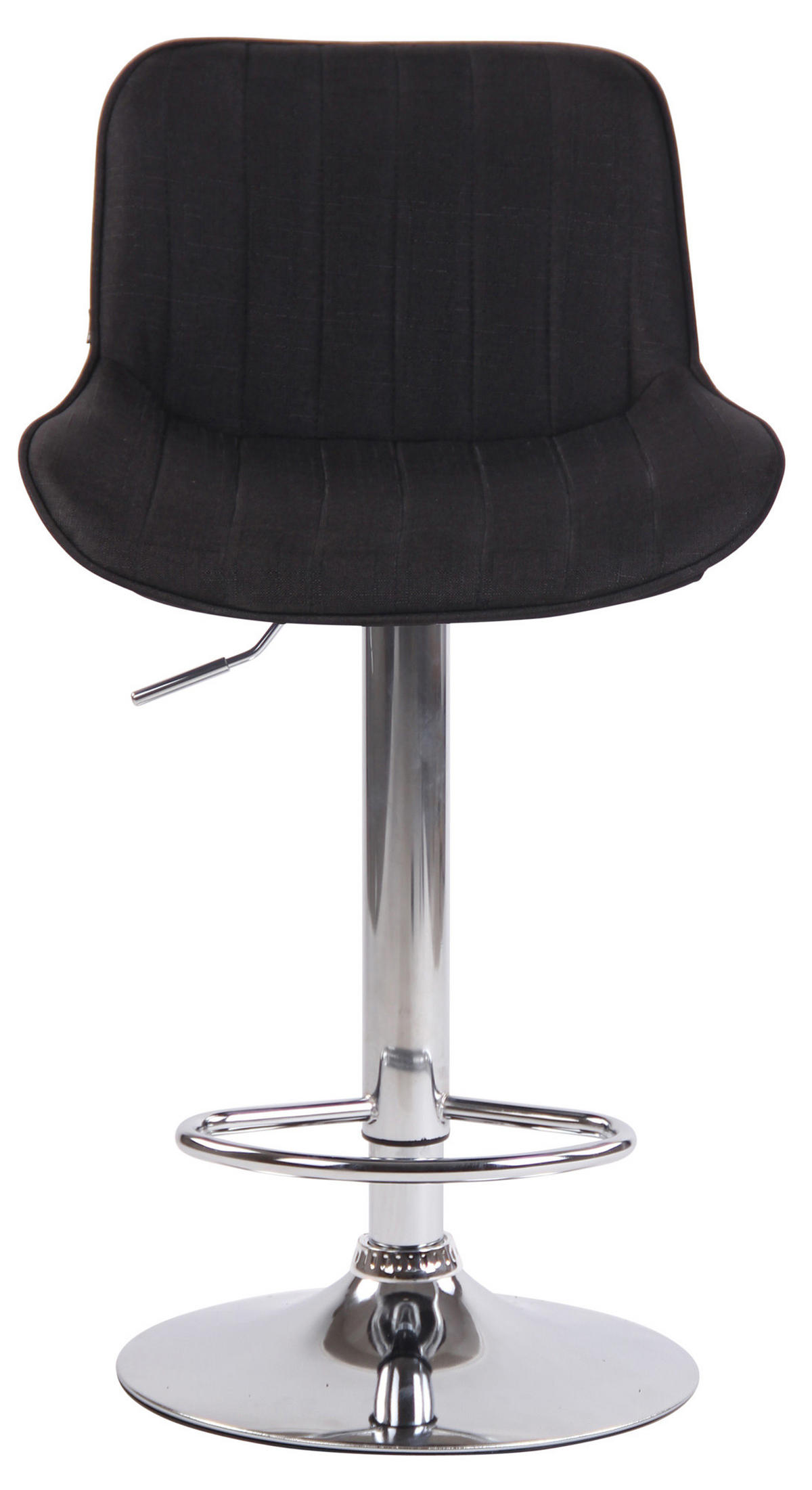 BARHOCKER Stoff schwarz - Chromfarben/Schwarz, Textil/Metall (50/86/50cm) - CLP