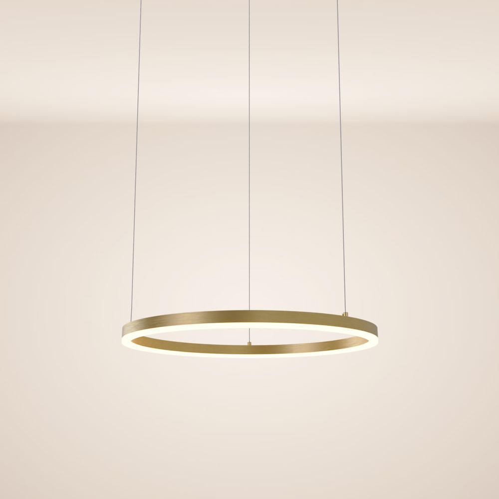 LED-HÄNGELEUCHTE Ring Direkt/Indirekt 5m Gold Ø 60cm - Goldfarben, Metall (60/60/3.3cm) - s.luce