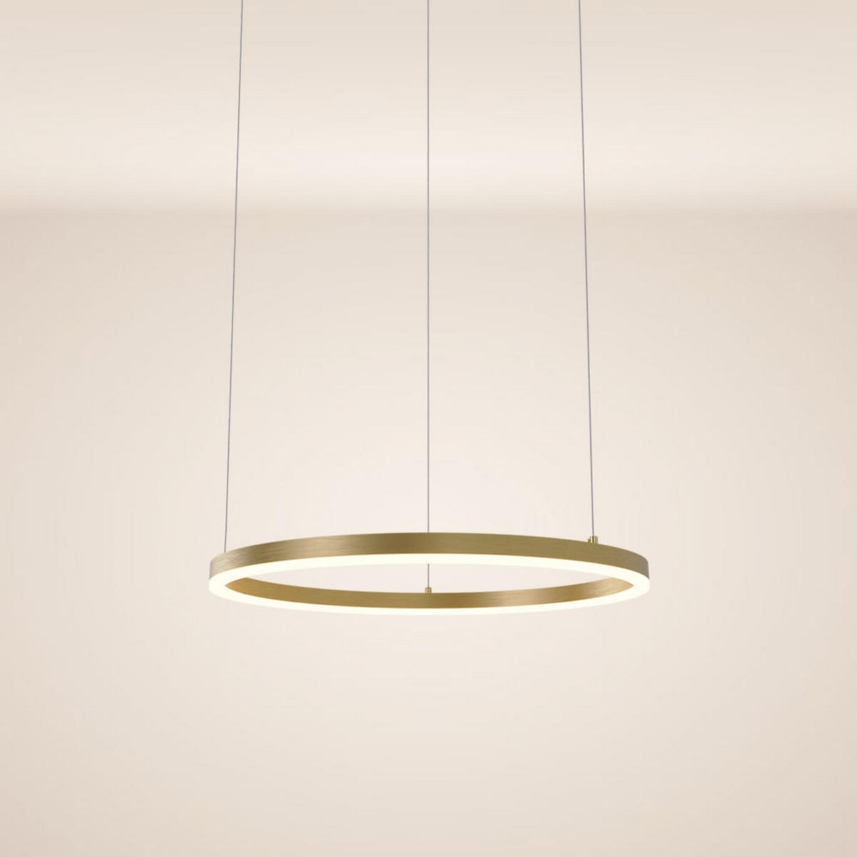 LED-HÄNGELEUCHTE Ring Direkt/Indirekt 5m Gold Ø 60cm - Goldfarben, Metall (60/60/3.3cm) - s.luce
