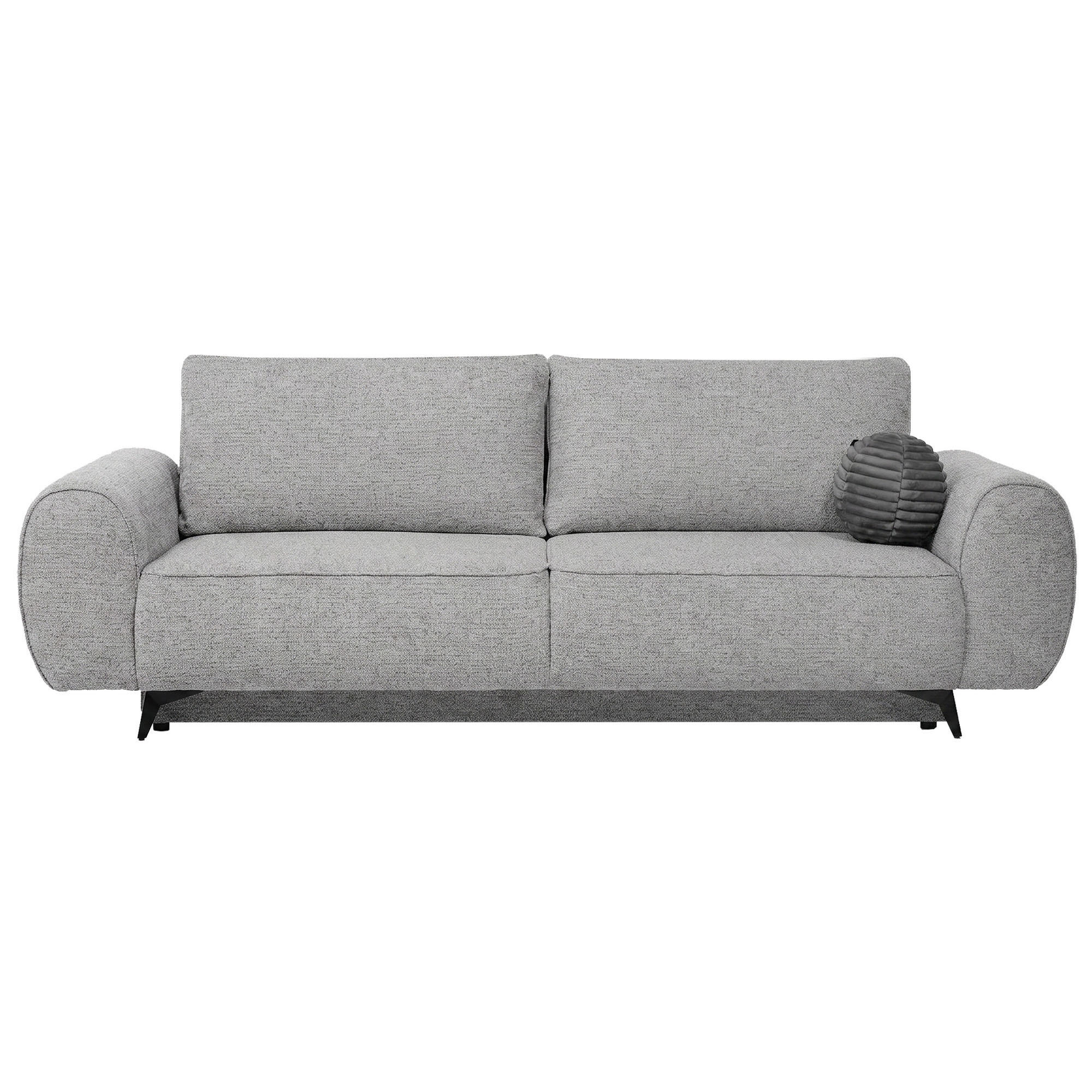 Beautysofa ROZKLÁDACÍ POHOVKA Vito, 3místná s úložným prostorem, systém DL, žinylková látka, světle šedá