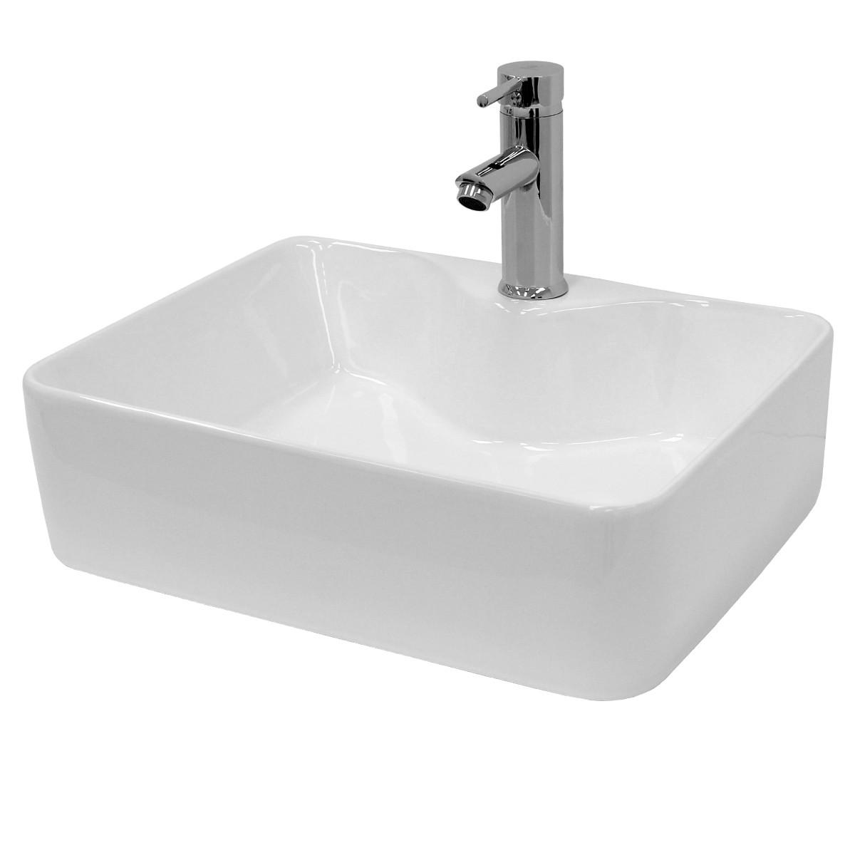 WASCHBECKEN - Weiß, Keramik (38/14/48cm) - ECD-Germany