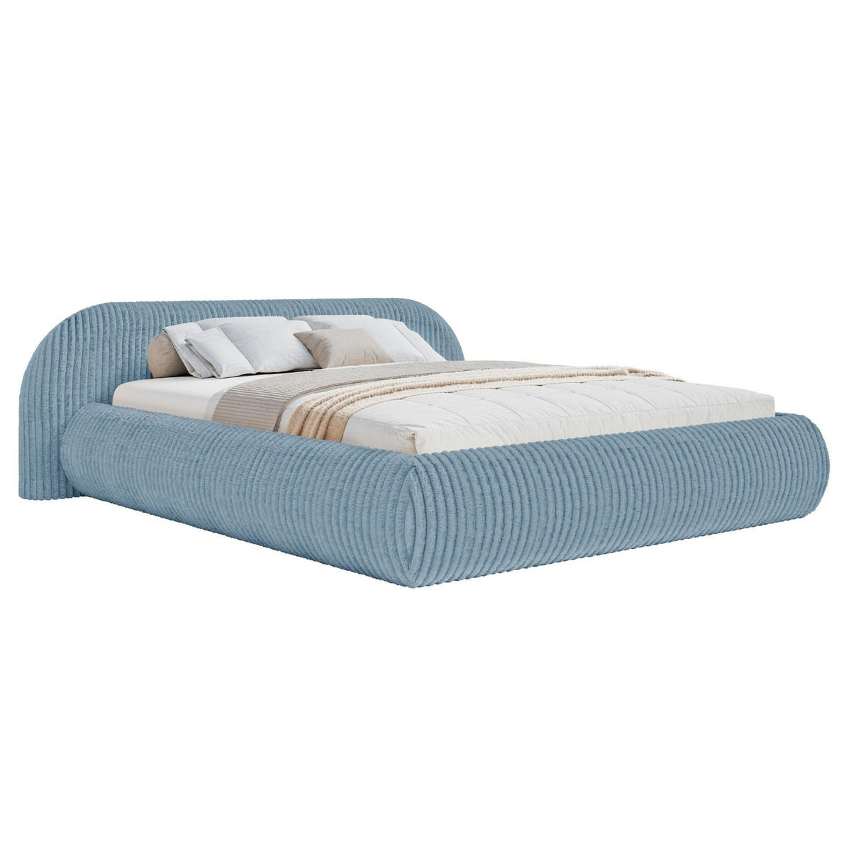 POLSTERBETT Shels Low Blau 180x200 cm - Blau/Schwarz, Kunststoff/Textil (180/200cm) - Selsey