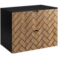 WASCHBECKUNTERSCHRANK TREND Eiche/Schwarz 80/46/60 cm - Schwarz, Holzwerkstoff (80/62/46cm) - Rodan