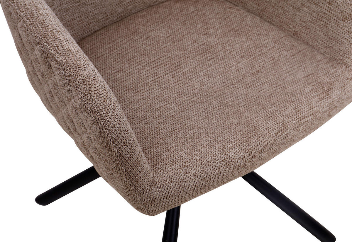 ESSZIMMERSTUHL Cuneo - Schwarz/Braun, Textil/Metall (56/85/60cm) - Mr. Deko