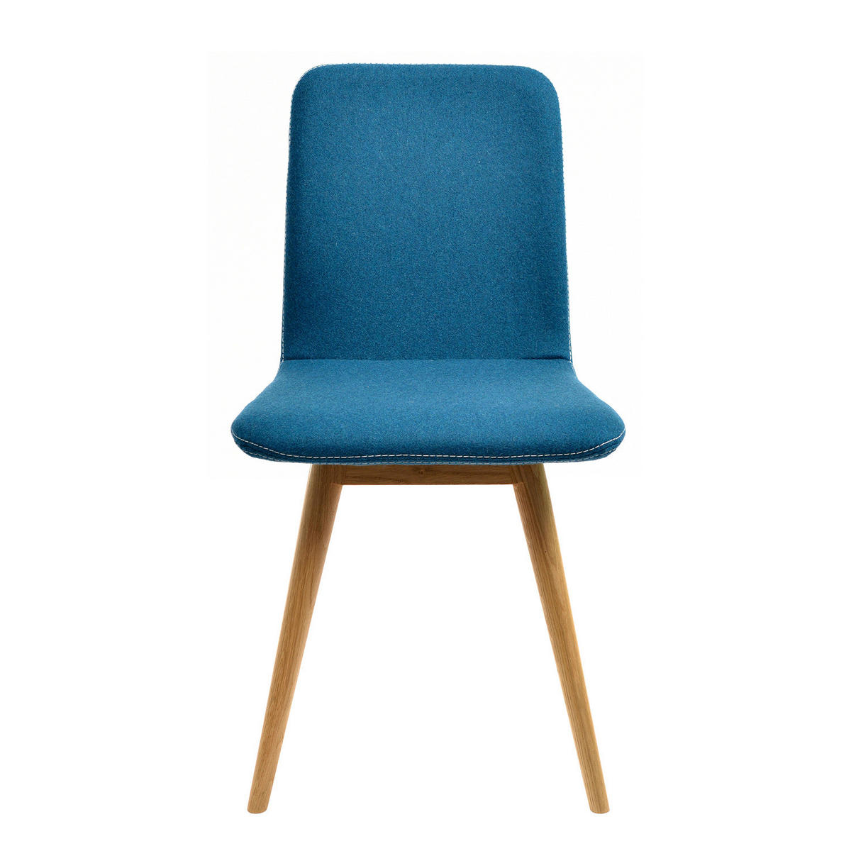 POLSTERSTUHL - Eiche massiv / Stoff, 2er-Set - Petrol, Textil (45/85/60cm) - home24