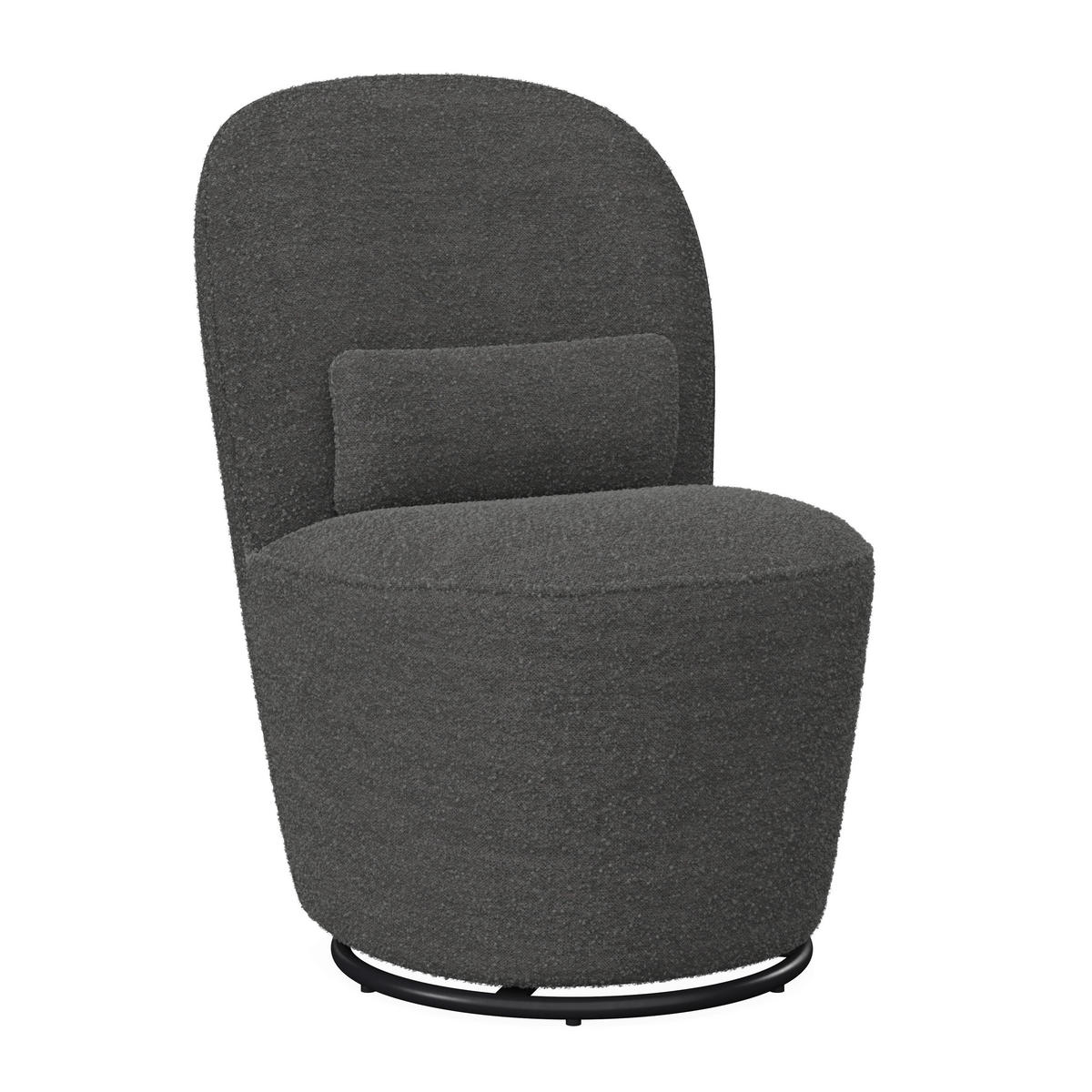 STUHL Vittore Grau Bouclé Gepolstert drehbar - Grau, Holz (56/84/62cm)
