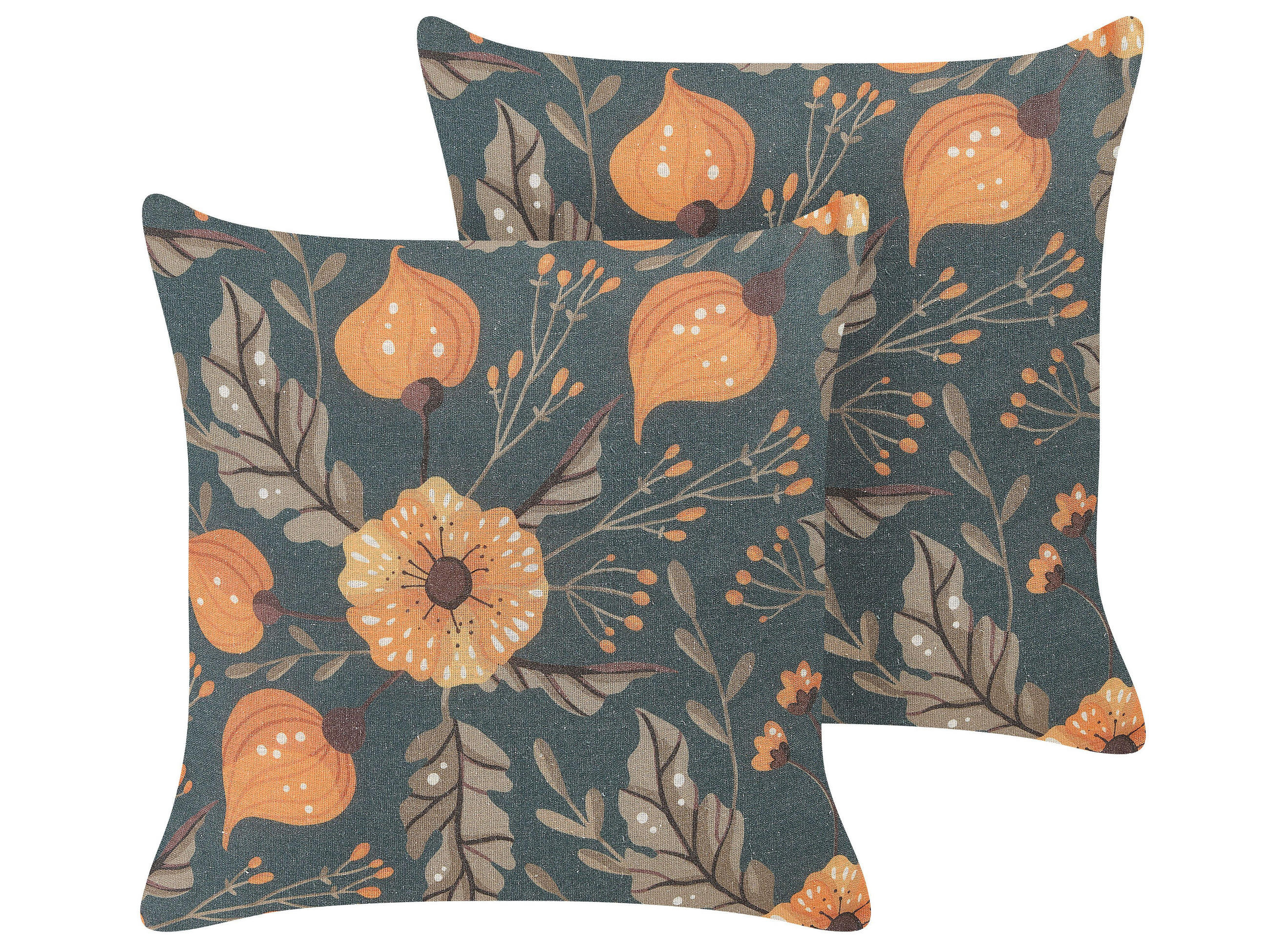 DEKOKISSEN 2er-Set Dunkelgrün 45/45 cm Sotol - Dunkelgrün, Textil (45/45cm) - Beliani