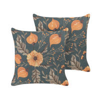 DEKOKISSEN 2er-Set Dunkelgrün 45/45 cm Sotol - Dunkelgrün, Textil (45/45cm) - Beliani