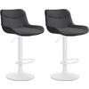 BARHOCKER 2er Set Stoff dunkelgrau - Dunkelgrau/Weiß, Textil/Metall (49/85/51cm) - CLP