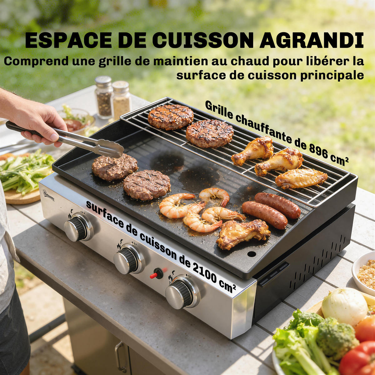 PLANCHA DE-18622 Schwarz - Schwarz, Metall (44/21/62cm) - ComfortXL