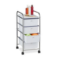 BADROLLWAGEN - Weiß, Kunststoff/Metall (33/74/39cm) - Relaxdays