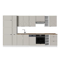 KUHINJSKI BLOK Fame-Line Siva/bež/bela 355 cm , DP Hrast - siva/bela, leseni material (355/206.8/60cm) - Vicco