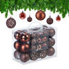 WEIHNACHTSKUGELN-SET 50-tlg. - Braun, Kunststoff (6/7/6cm) - Relaxdays