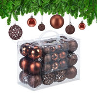 WEIHNACHTSKUGELN-SET 50-tlg. - Braun, Kunststoff (6/7/6cm) - Relaxdays