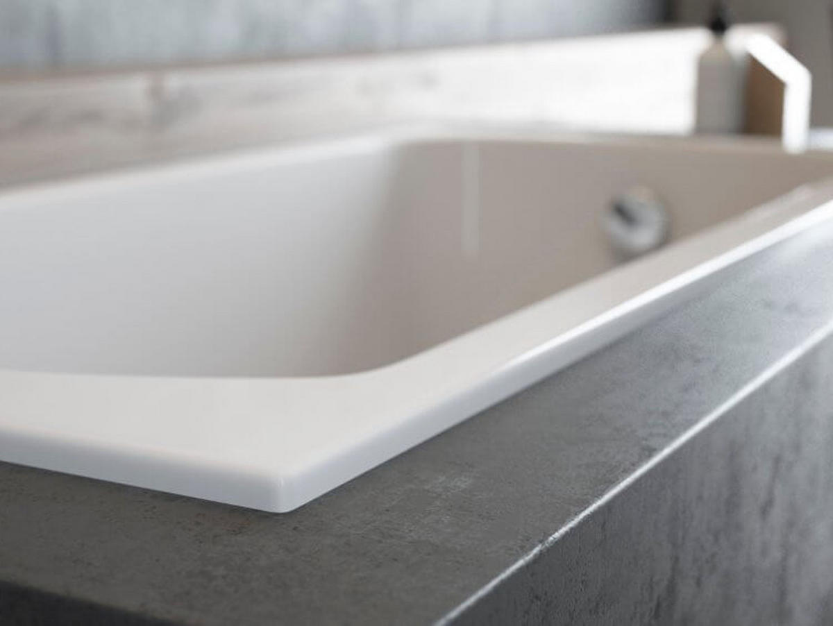 BADEWANNE Rechteck CLASSIC SLIM 150/70 mit Styro Ablauf Füße - Weiß, Kunststoff (70/54.5/150cm) - bad land