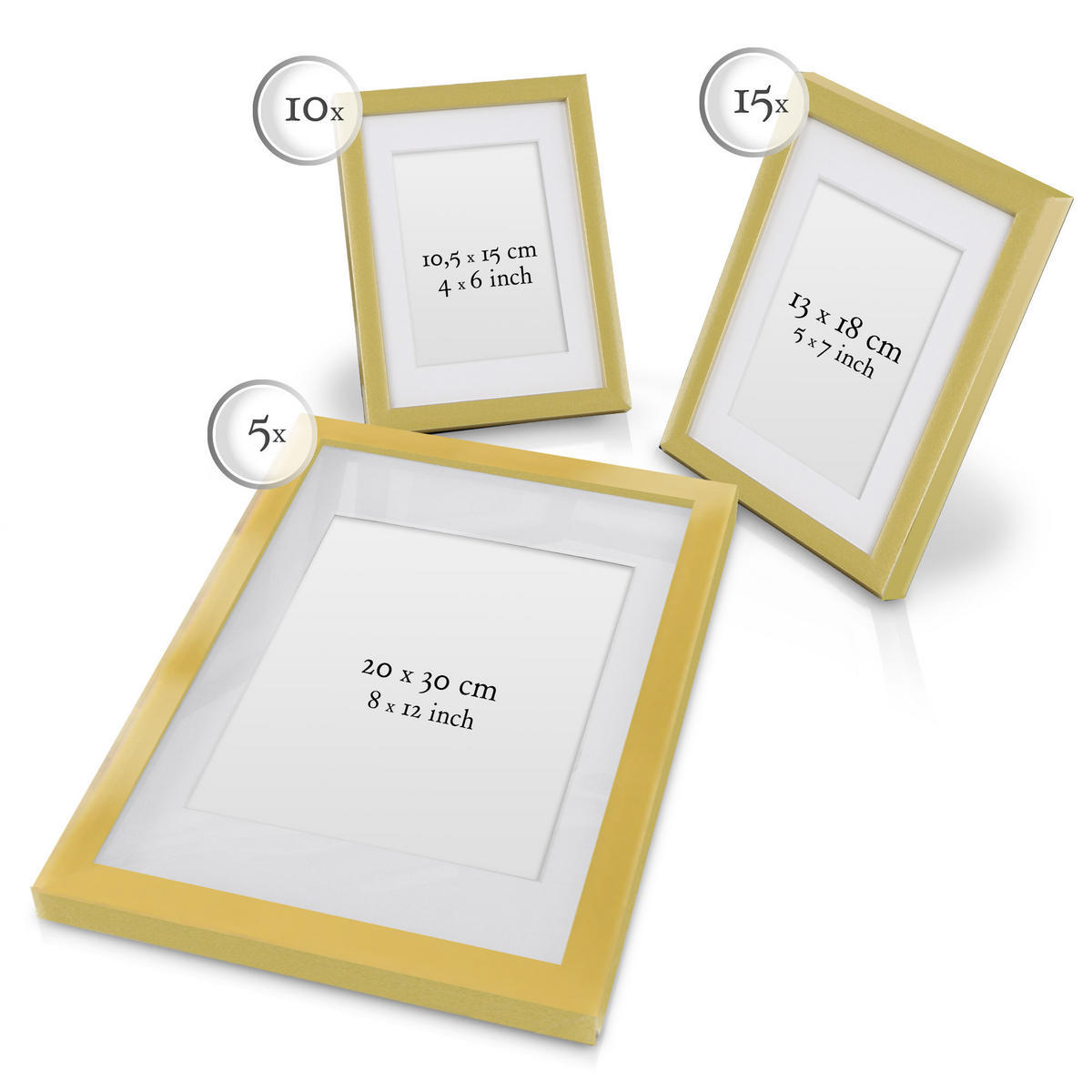 BILDERRAHMEN Emotion Gold 30tlg - Goldfarben, Kunststoff (35/28/37cm) - BoMoe