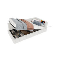 POLSTERBETT 90/200 cm Weiß aus Vliesimitat und MDF mit LED-Lichtleiste - Weiß, Textil (90/200cm) - OKMYHOME