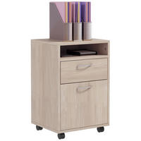 ROLLCONTAINER DE-14426 mit Schublade, Nische und Schrank Eiche - Beige, Holzwerkstoff (35/60/40cm) - ComfortXL