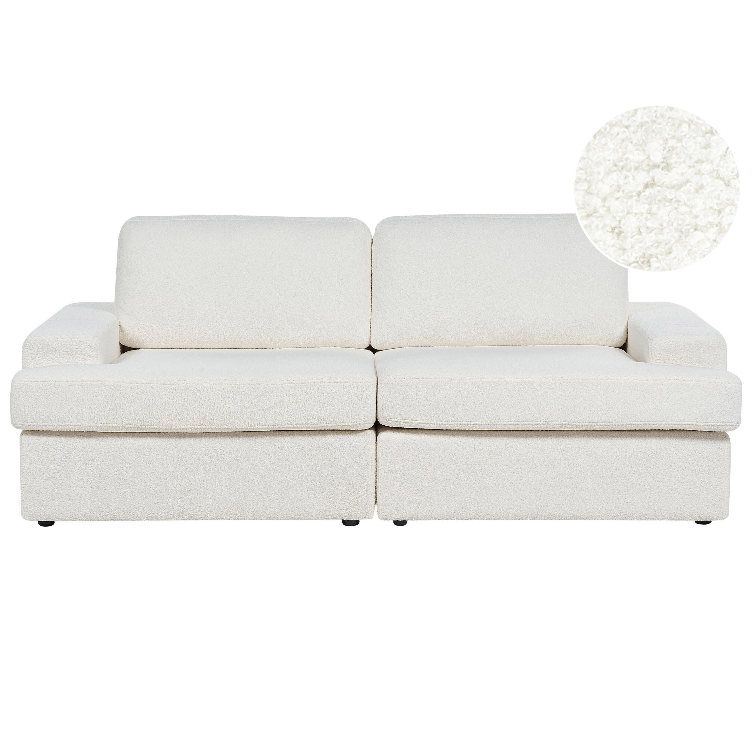 3-SITZER-SOFA Bouclé cremeweiß Alla - Weiß, Textil (208/86/112cm) - Beliani