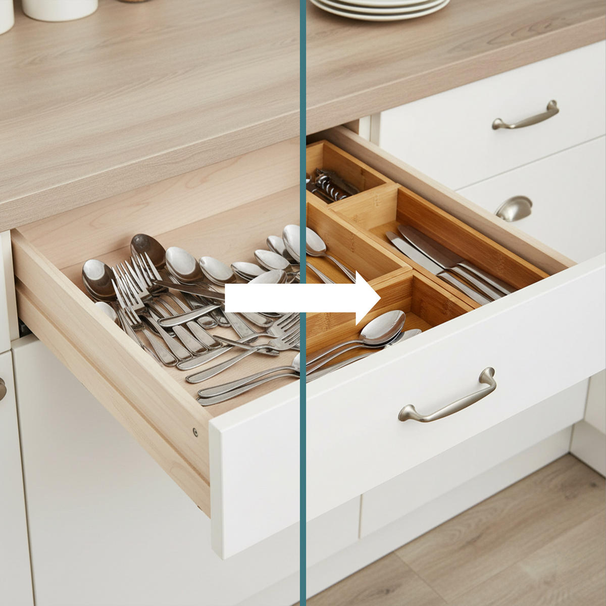 5TLG.SCHUBLADENEINSATZ-SET - Hellbraun, Holz/Holzwerkstoff (27/5/12.5cm) - Relaxdays