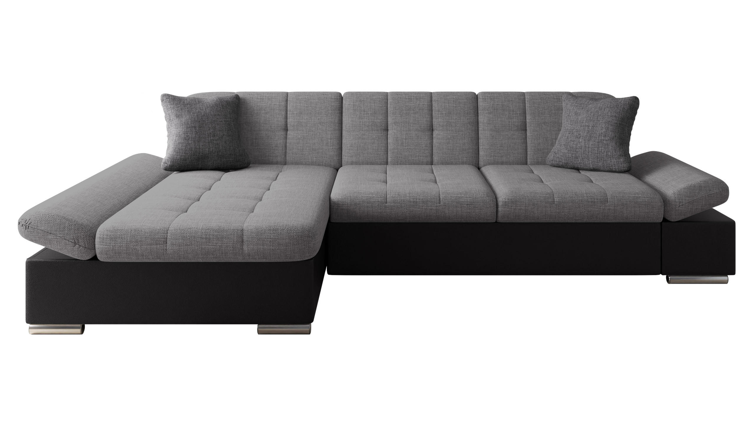 ECKSOFA Malwi, Seite: Links - Schieferfarben, Holz/Textil (278/161cm) - MIRJAN24