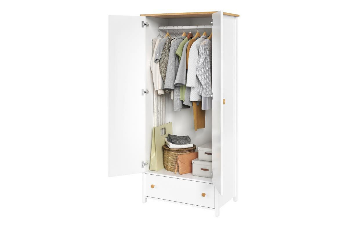 SCHRANK mit Schublade HUTTO - Weiß, Holzwerkstoff (85/186/52cm) - KONSIMO®