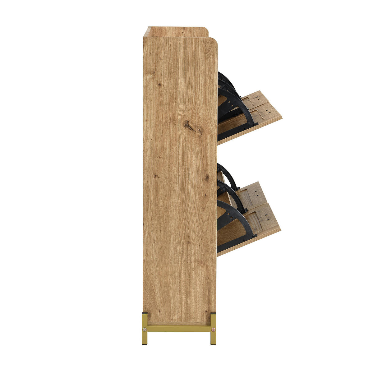 SCHUHSCHRANK aus MDF 108,5x24x100cm in Naturfarben mit Ablagefach - Naturfarben, Holzwerkstoff (108.5/100/24cm) - Modfu
