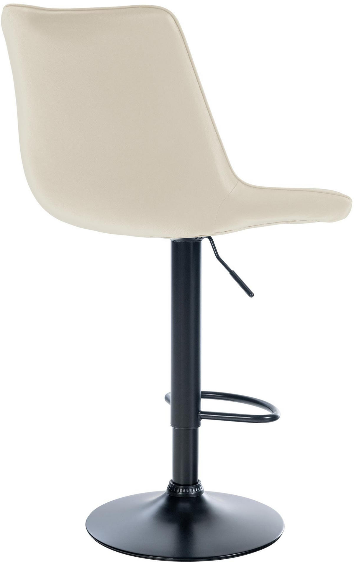 BARHOCKER RIO Creme Kunstleder Schwarz - Creme, Leder/Metall (49.5/91/50cm) - DELUKE