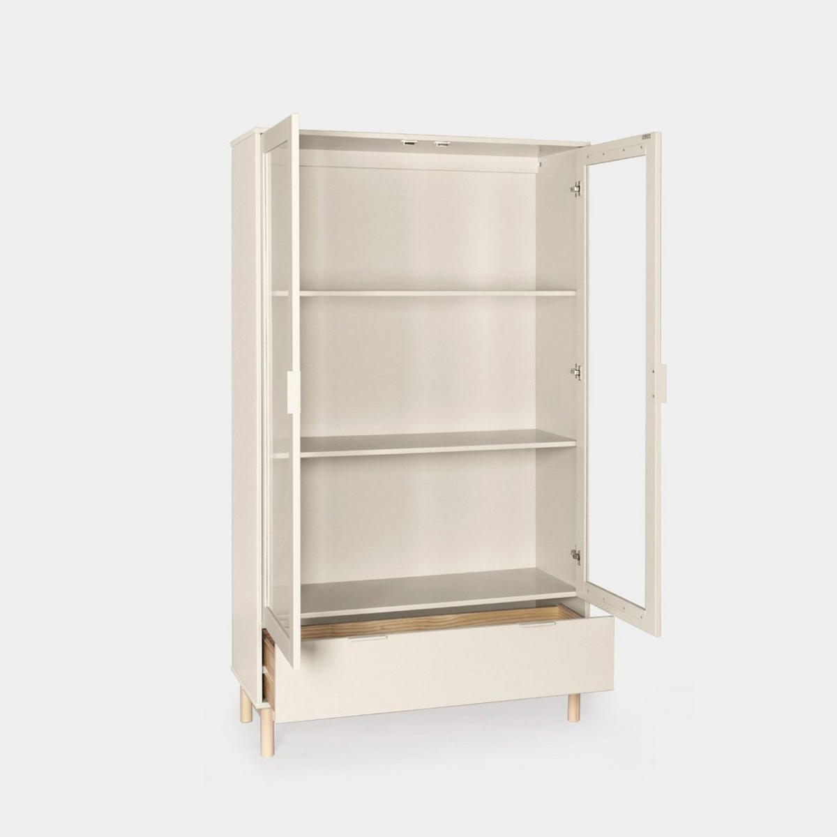 VITRINENSCHRANK DOPPELTER Elian Weiß 100 cm x 170 cm - Weiß, Holzwerkstoff (100/170/39cm)