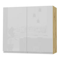 HÄNGESCHRANK Florence W3/80 Eiche Artisan / RAL 9003 signalweiß HG 80 / 32,5 / 72cm - Weiß Hochglanz/Eiche Artisan, Holz/Holzwerkstoff (80/72/32.5cm) - Feldmann-Wohnen