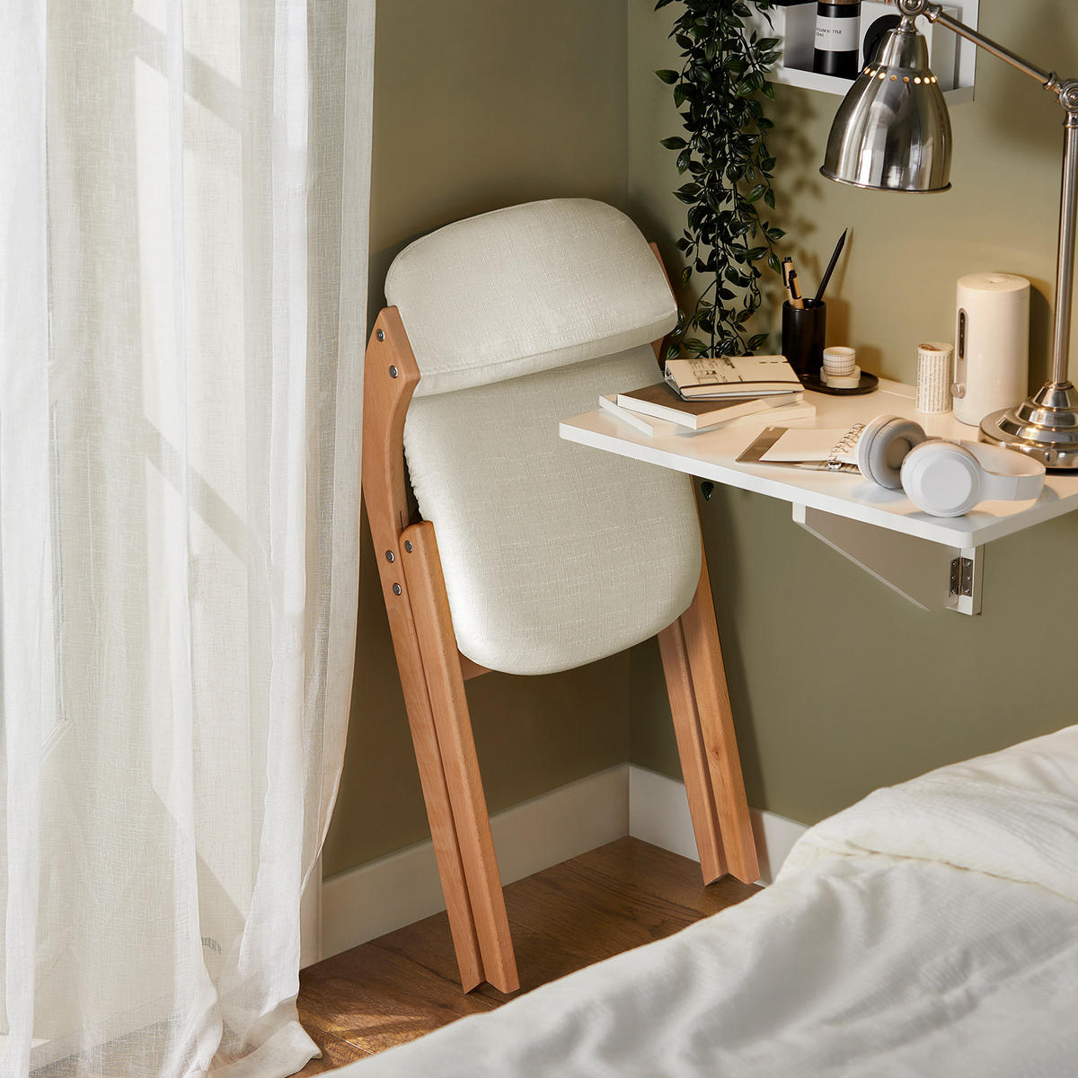 KLAPPSTUHL Weiß - Weiß, Holz (47/93/8cm) - SoBuy