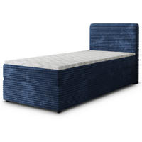 BOXBETT PISA 100 100x200 cm mit Matratze und Topper, H2+H3 - Blau - Blau, Holz (100/200cm) - MASSENO