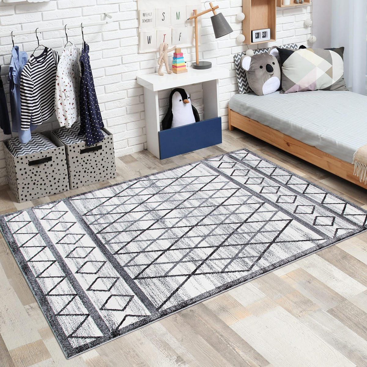 KURZFLOR-TEPPICH Young 964 Grau 190x280 cm - Creme/Grau, Textil (190/280cm) - carpet city