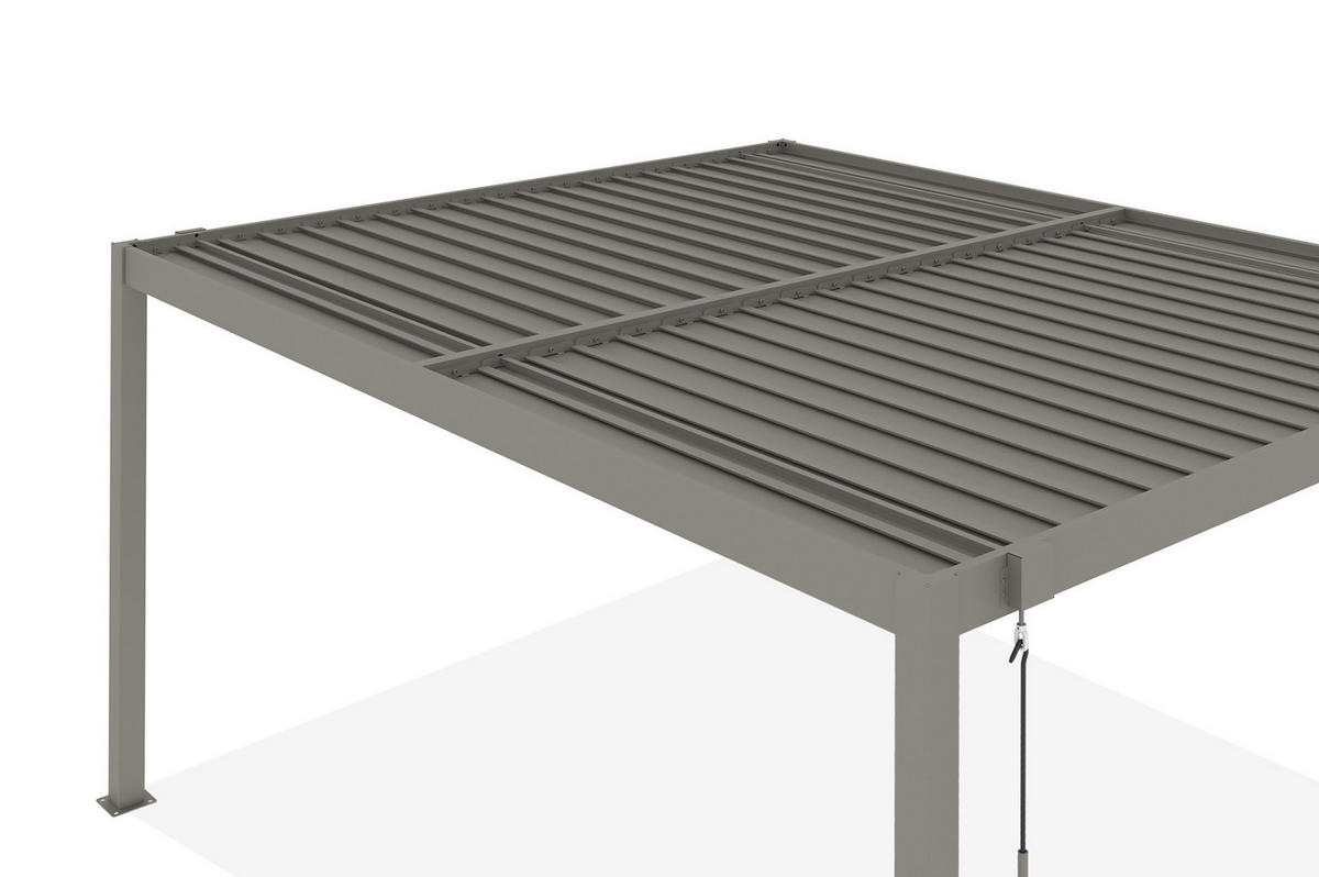 PERGOLA BIOKLIMATISCHE SELBSTTRAGENDE Piana Taupe 4x3m Aluminium - Taupe, Metall (394/218/304cm) - Cazeboo