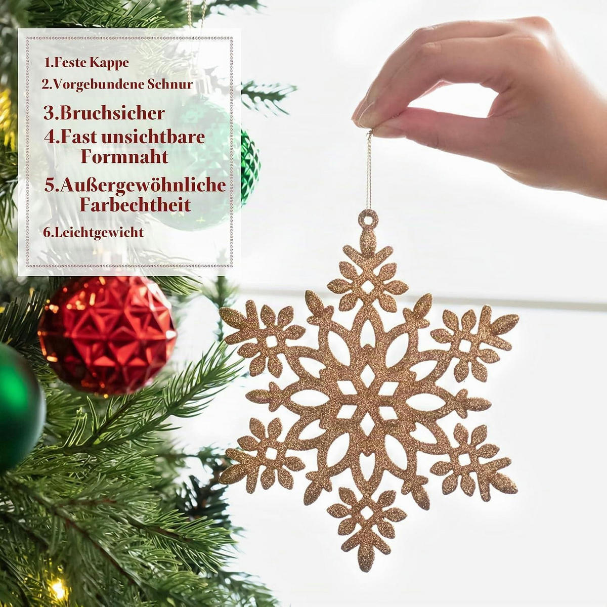 WEIHNACHTSKUGELN 50-teiliges Set Kunststoff Rot Grün Gold 5 cm - Multicolor, Kunststoff (6/6/6cm)