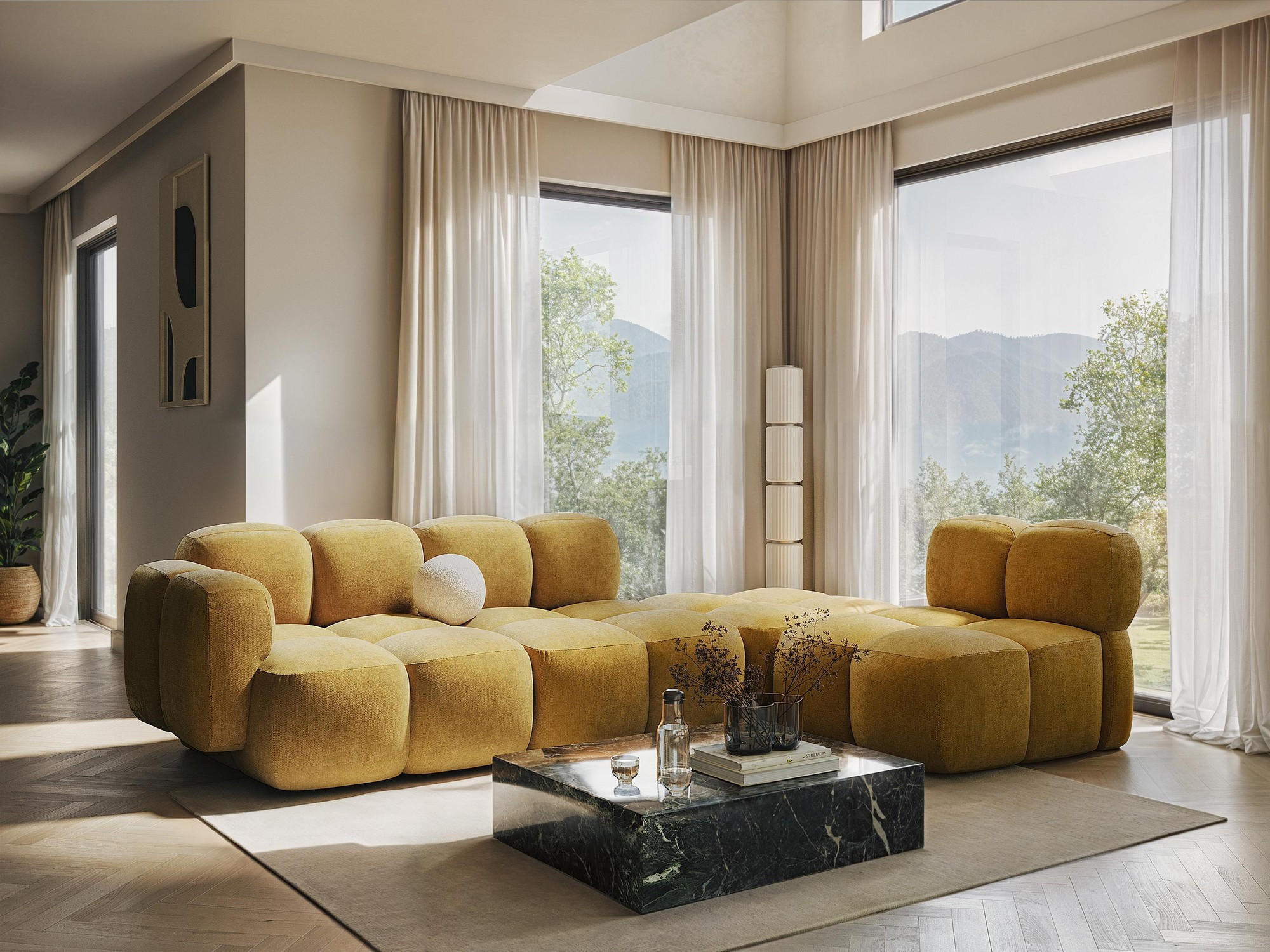 Thumbnail - Makamii Sessel, Beige, Textil, 1-Sitzer, 120x72x115 cm, Hergestellt in Europa, Oeko-Tex®, Wohnzimmer, Sessel, Polsterses...