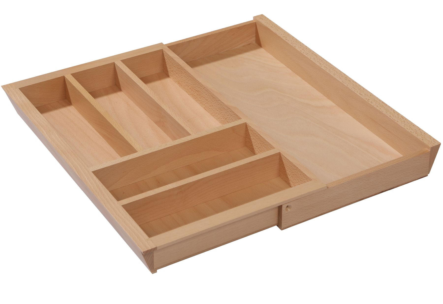 BESTECKEINSATZ Buche massiv Natur verstellbar 40–60 cm ausziehbar - Buchefarben, Holz (55/5/47cm) - Livingpoint24