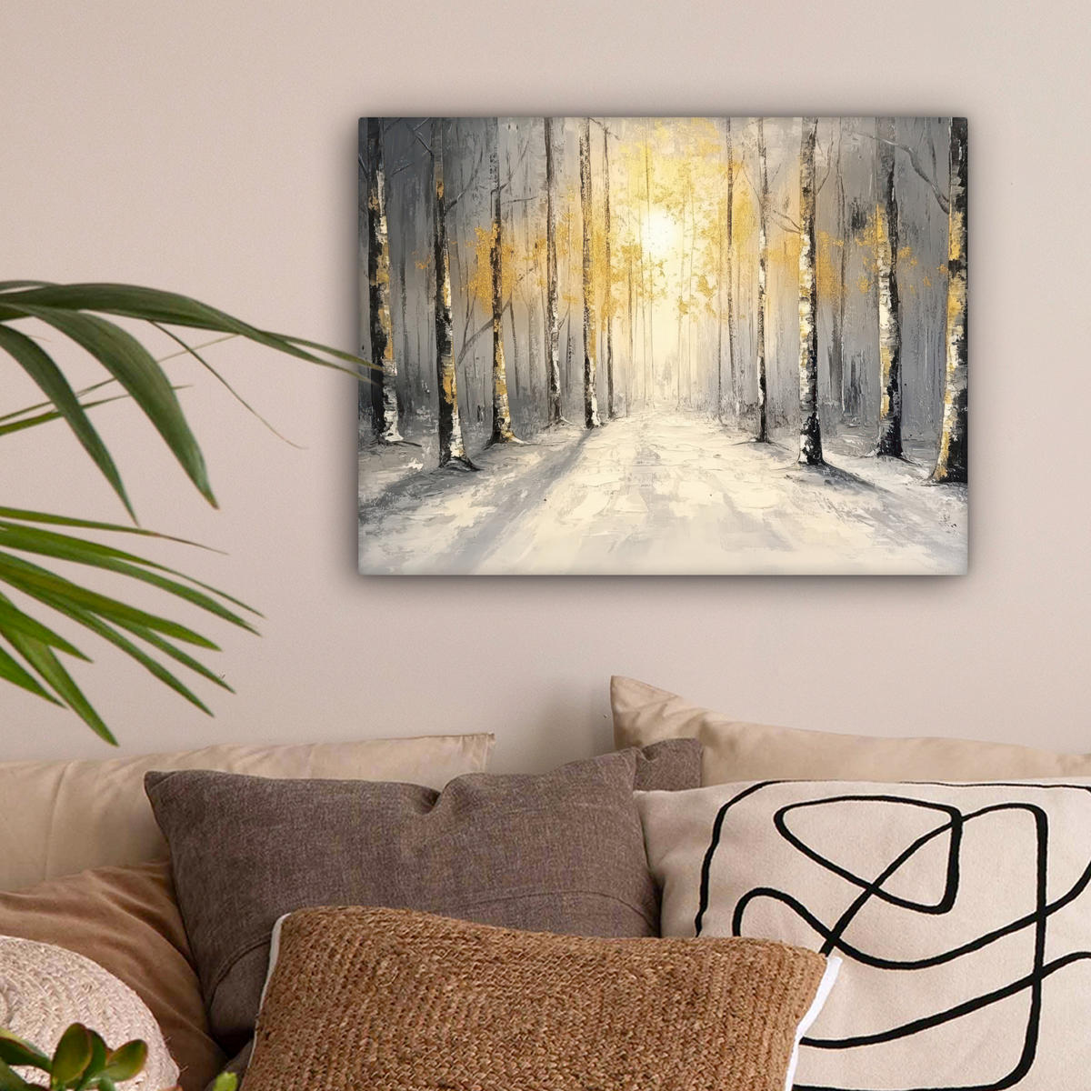 LEINWANDBILD Winter - Abstrakt - Schnee - Natur - Sonne 40x30 cm - Grau, Textil (40/30cm) - MuchoWow