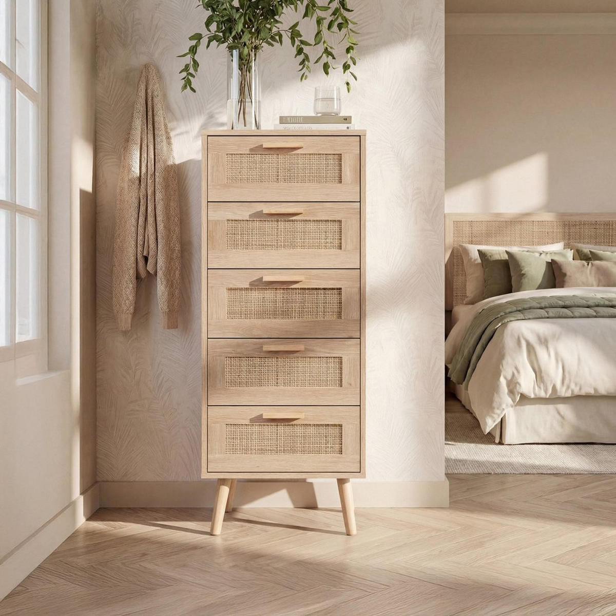 SCHUBLADENSCHRANK Tahiti Natürlich 42 cm x 107 cm - Naturfarben, Naturmaterialien (42/107/37cm) - Klast Home