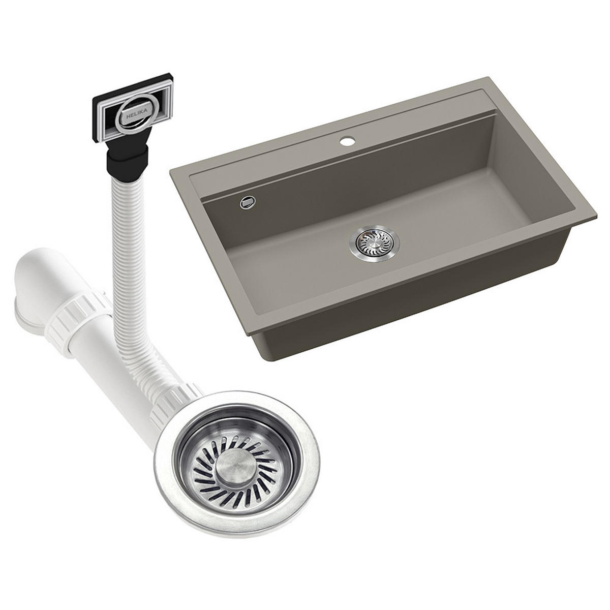 SPÜLBECKEN Sydney Beton 80 x 51 cm - Grau, Keramik (80/20/51cm) - Bergstroem