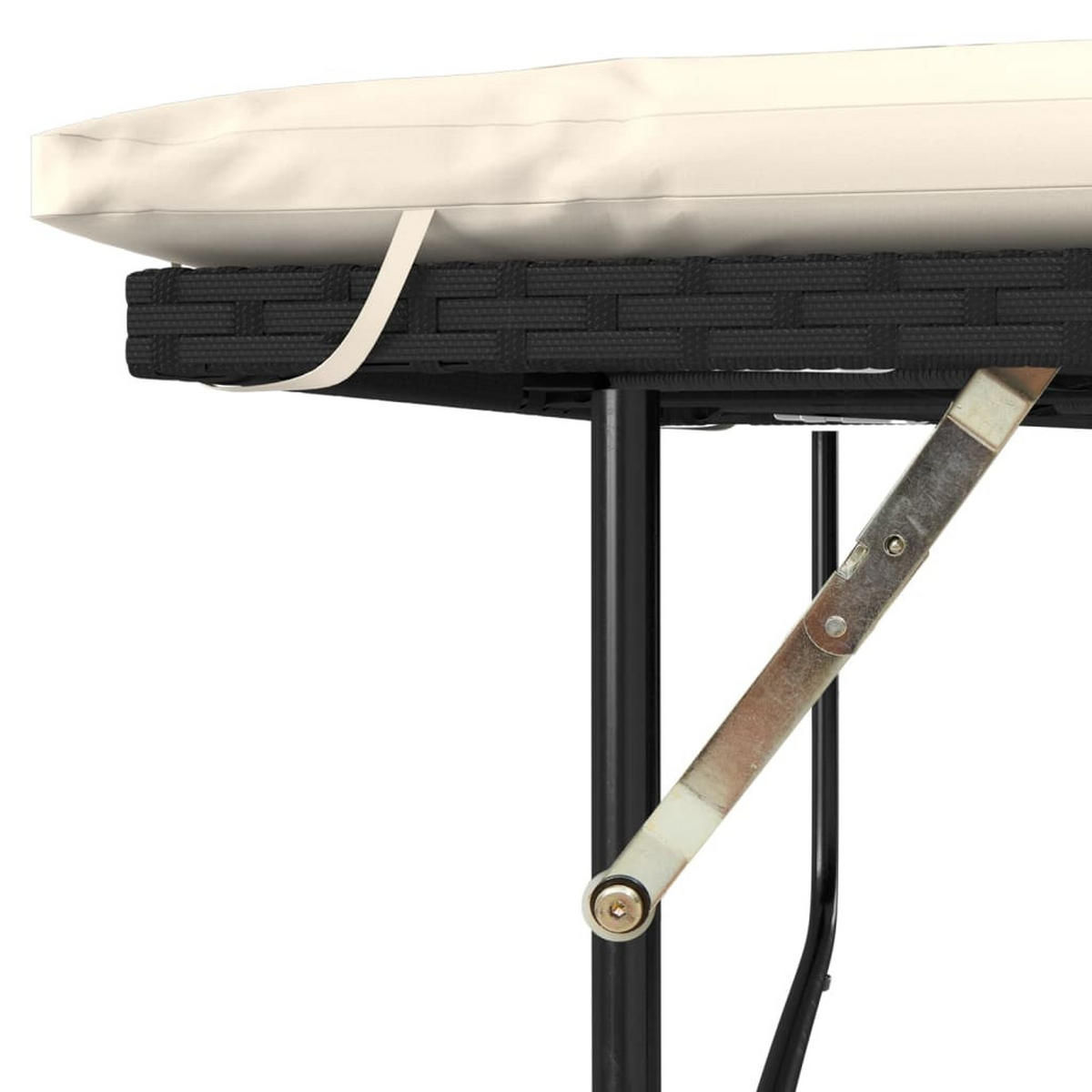 LOUNGESOFA mit Fußhocker und verstellbarer Rückenlehne, 2-Sitzer, 115/75/91 cm, Schwarz - Schwarz, Kunststoff (75/91/115cm) - vidaXL