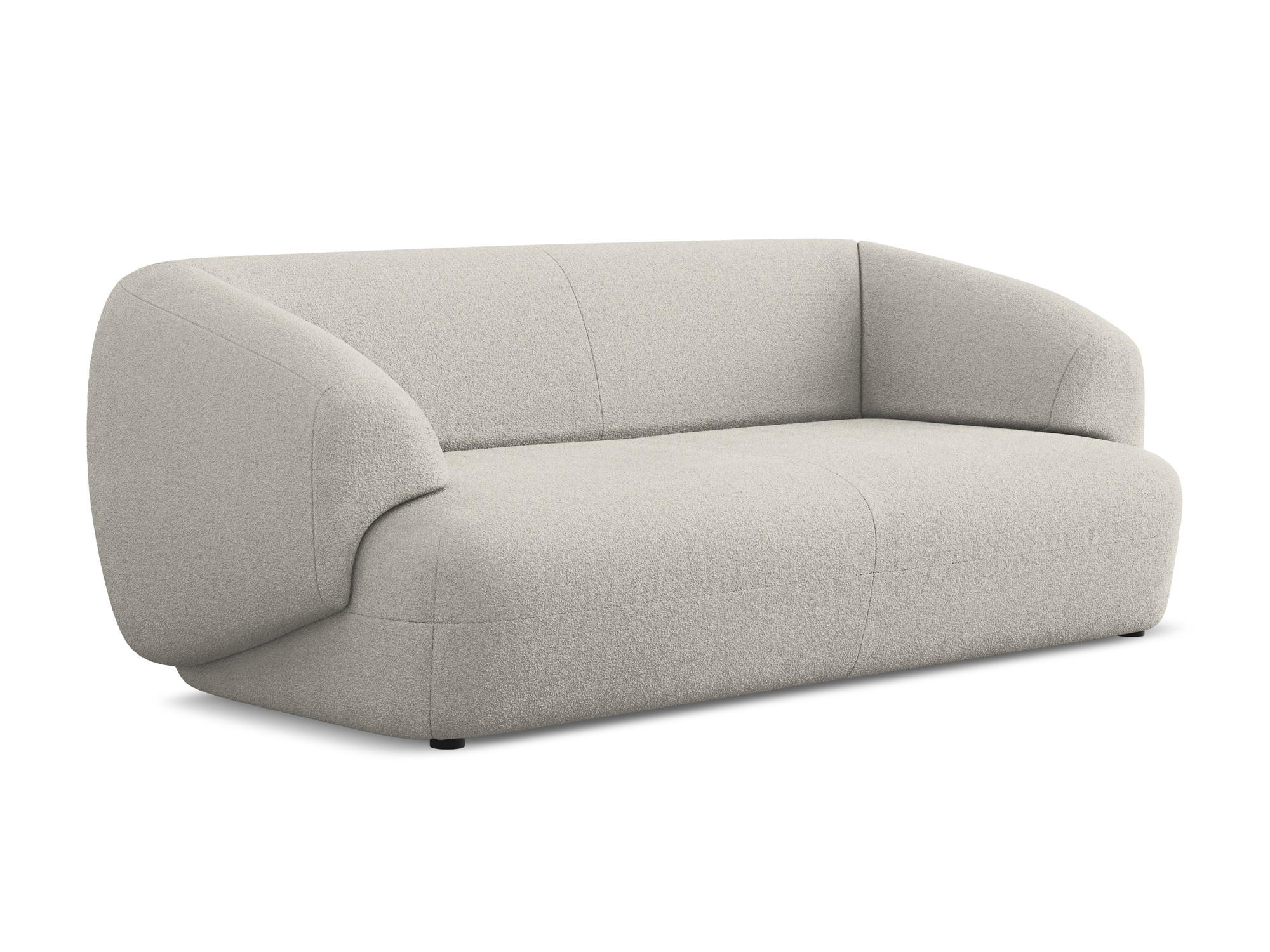 3-SITZER SOFA Bouclé Stoff Beige - Beige/Schwarz, Kunststoff/Textil (212/81/98cm) - Makamii