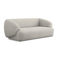 3-SITZER SOFA Bouclé Stoff Beige - Beige/Schwarz, Kunststoff/Textil (212/81/98cm) - Makamii