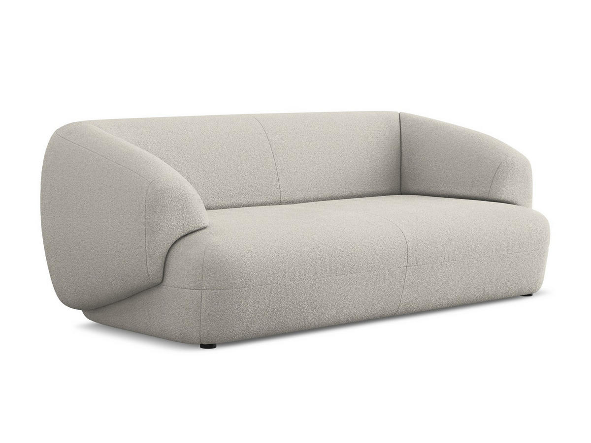 3-SITZER SOFA Bouclé Stoff Beige - Beige/Schwarz, Kunststoff/Textil (212/81/98cm) - Makamii