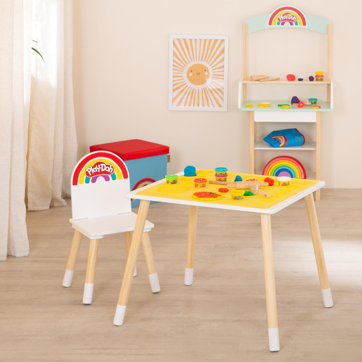 KINDERSITZGRUPPE roba x Play-Doh - Weiß, Holz (60/49/50cm) - Roba