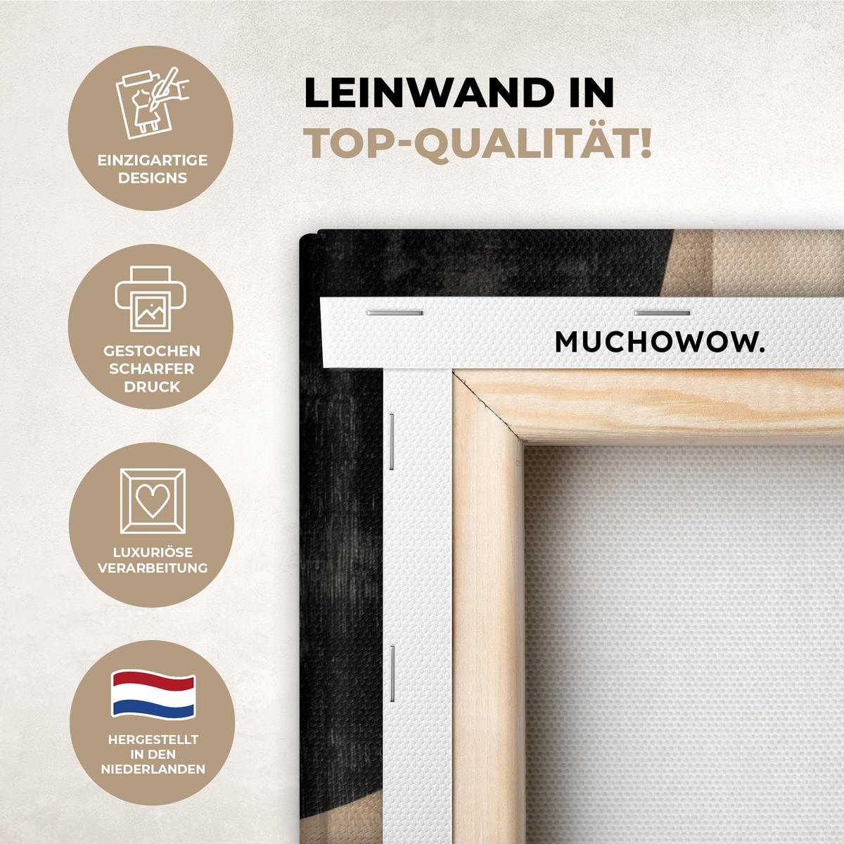 LEINWANDBILD Abstrakt - Flugzeuge - Schwarz - Rund Room Decor 30x40 cm - Beige, Textil (30/40cm) - MuchoWow